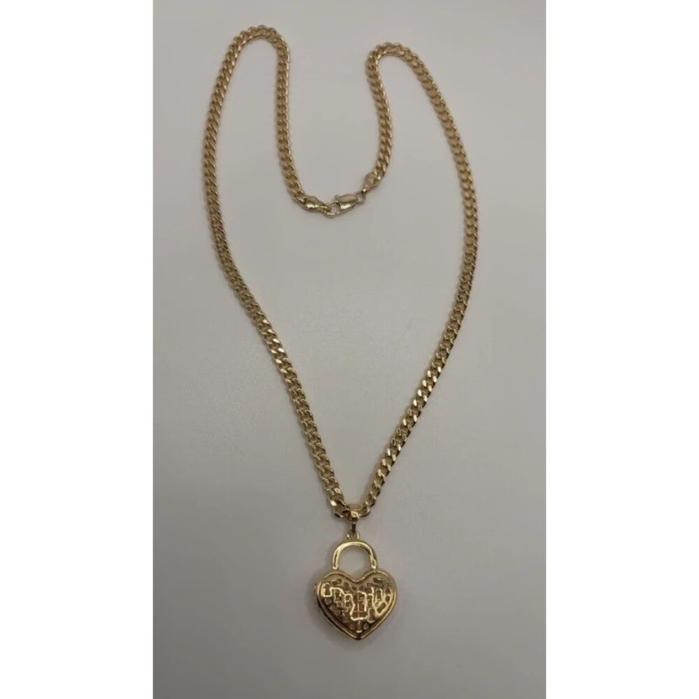 Cadena con dije candado oro laminado